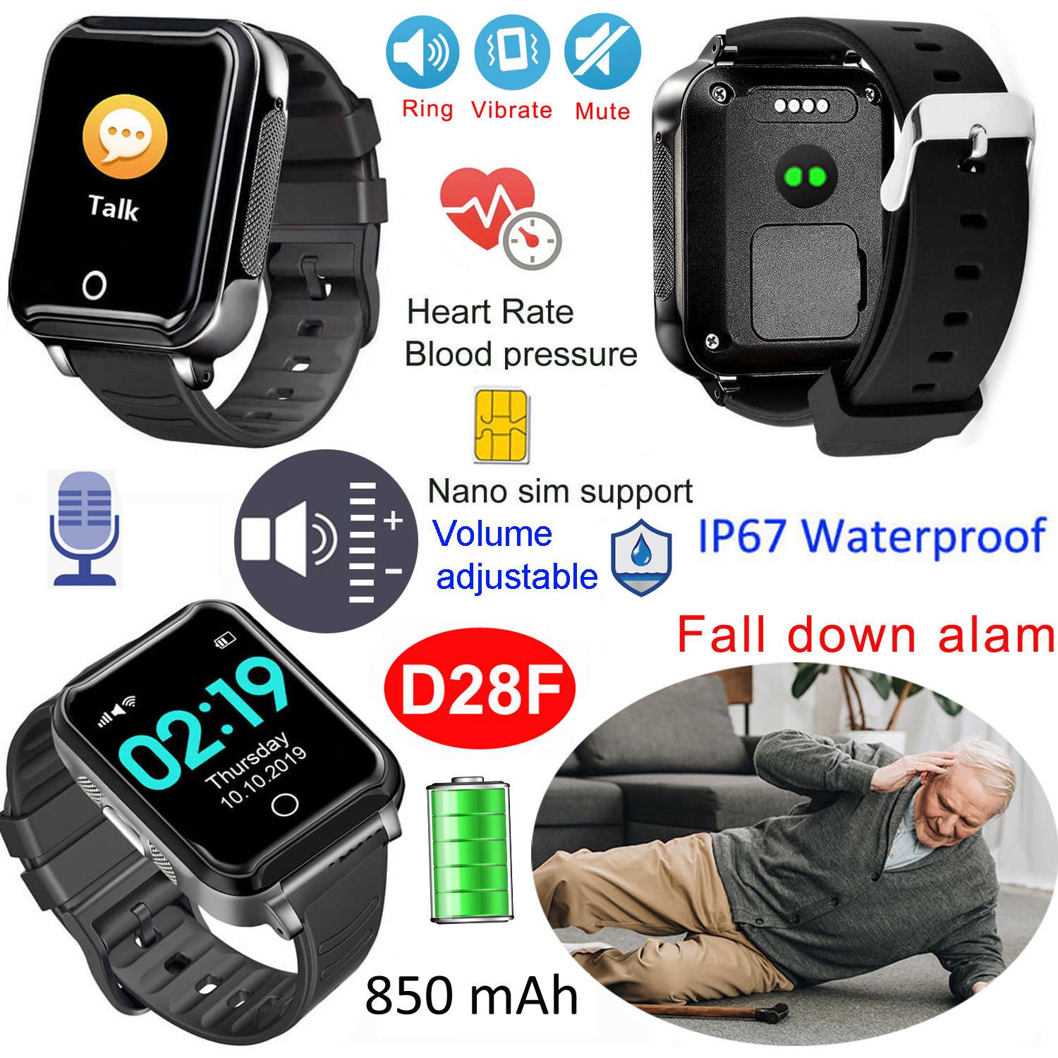 Fall Alarm 850mAh Smart Gift Watches Elderly GPS Tracker with Blood Pressure 