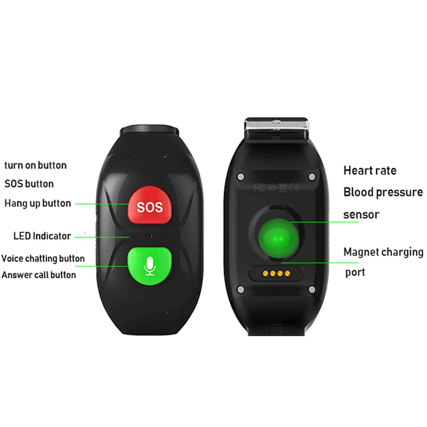 IP67 Waterproof Senior Healthcare GPS Bracelet Tracker with Blood Pressure 5