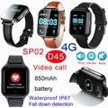 4G IP67 Waterproof Senior GPS Tracker Watch with Fall Down Alert 