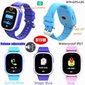 Colorful Screen Waterproof Kids GPS Tracker Watch with Take off Alarm