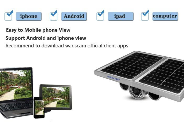 WANSCAM HW0029-3 Outdoor Wireless Solar Power IP Camera Inside Batteries 16G SD 2