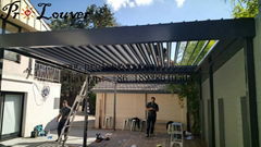 pergola aluminum roof motorized operable louver waterproof