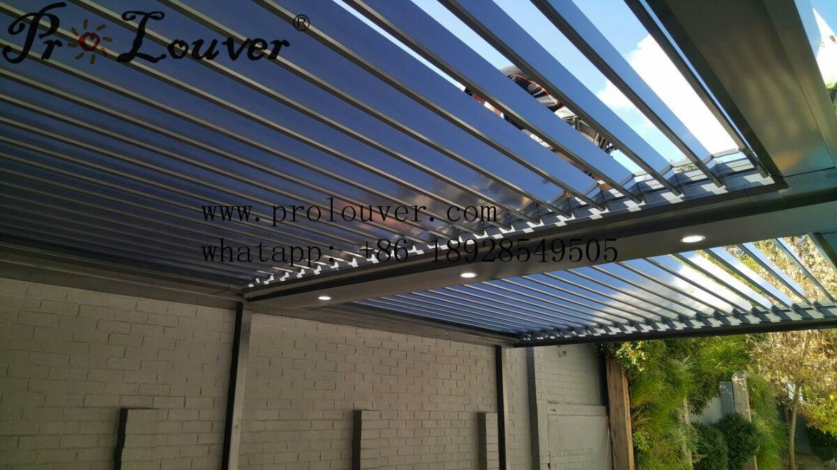 pergola aluminum roof motorized operable louver waterproof 2