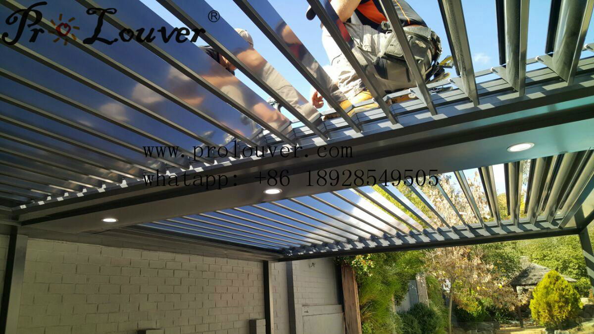 pergola aluminum roof motorized operable louver waterproof 4