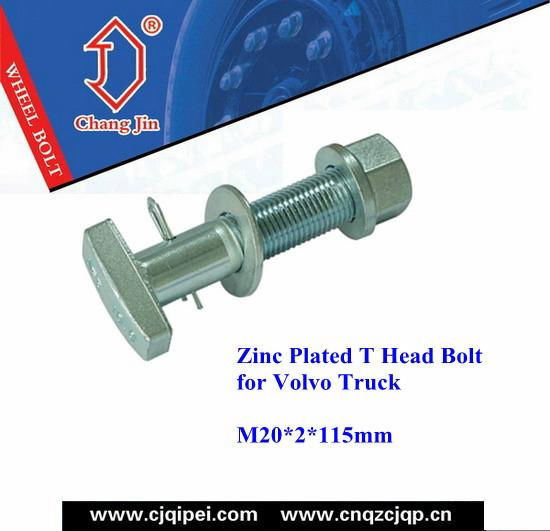 Zinc Plated T Head Bolt for Volvo Truck