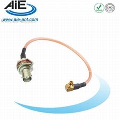 MCX right angle male - BNC female cable assembly