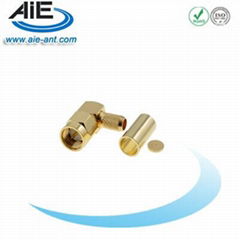SMA Right Angle Male crimp connector for RG174/188/316 LMR100 cables