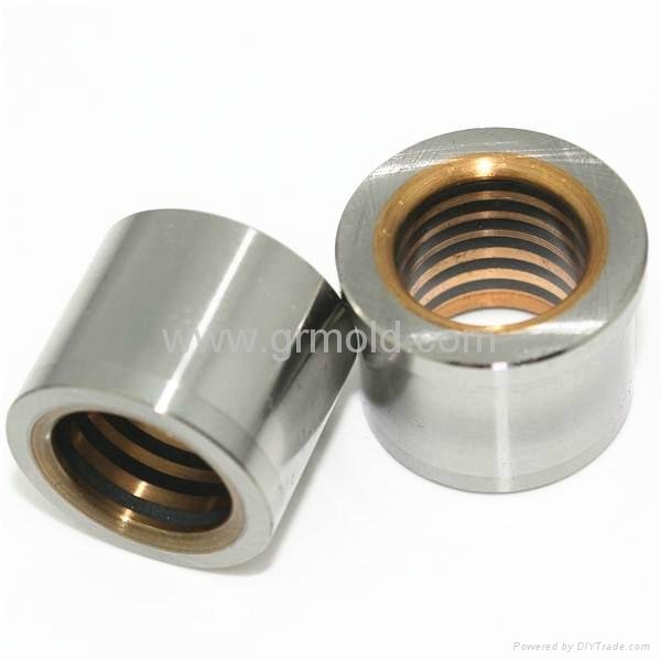 Oilless flanged bronze plated bearing guide bushing for stamping metal moulds