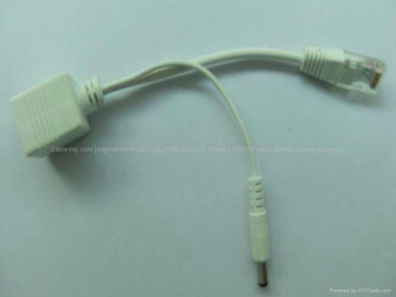 Passive POE splitter cable with 2.1*5.5mm DC 3