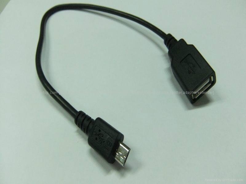 Micro USB M/F cable with OTG