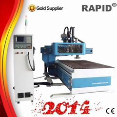 Woodworking cnc router center with side milling axis