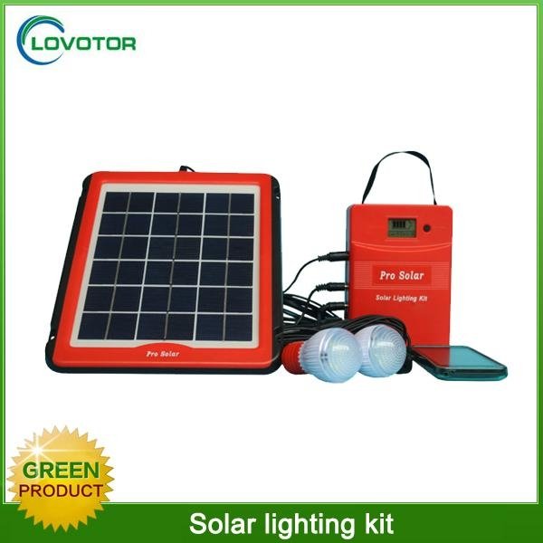 5W portable home use mini led solar light kit with USB charging port