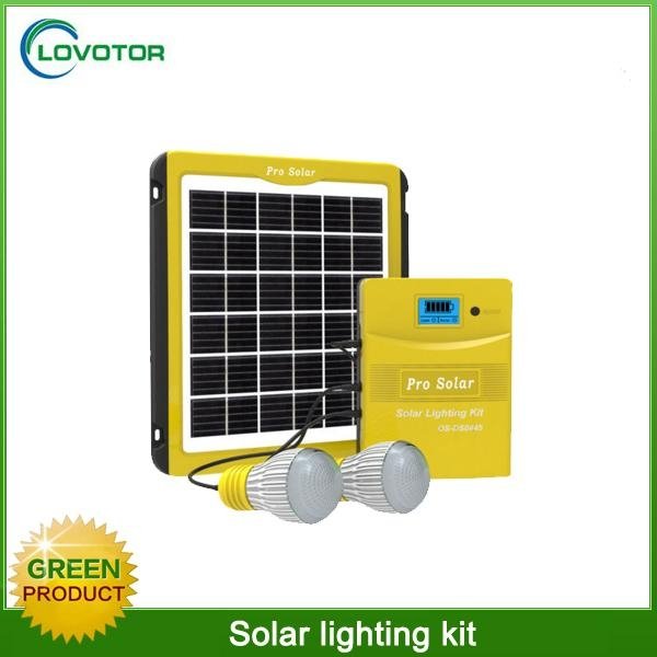 5W portable home use mini led solar light kit with USB charging port 3
