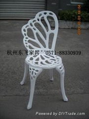 White butterfly aluminum tables and chairs