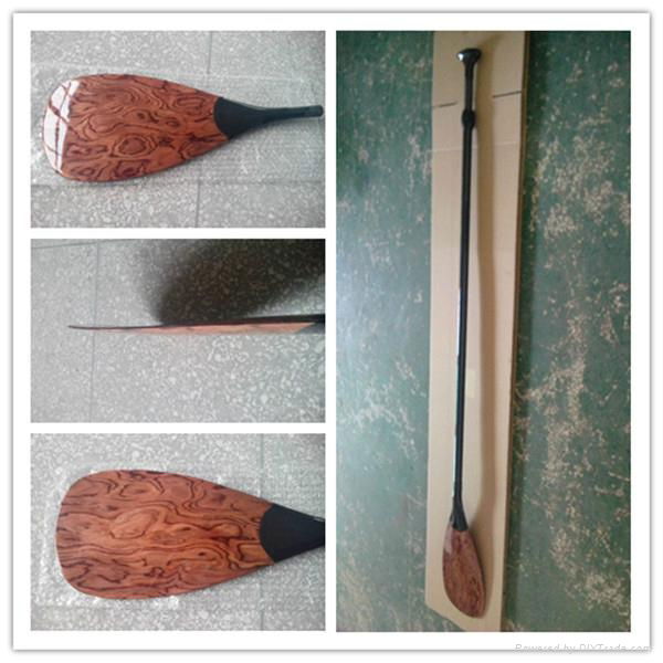 wooden veneer full carbon fiber SUP paddle