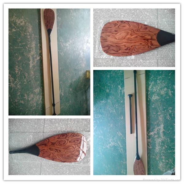 wooden veneer full carbon fiber SUP paddle 2