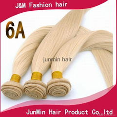 Top quality 5A wholesale hair remy hair straight  human hair weft blond color