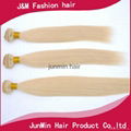 Top quality 5A wholesale hair remy hair straight  human hair weft blond color  2