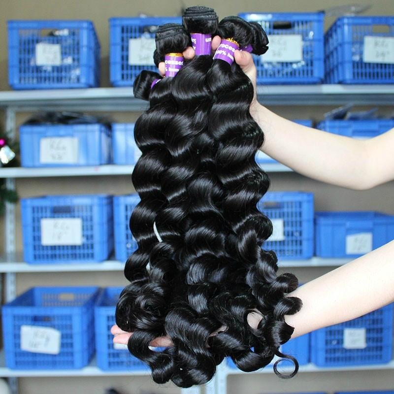 Wholesale Brazilian Virgin Hair  Loose Wave 6A Grade 100% Human Hair Weaving 2