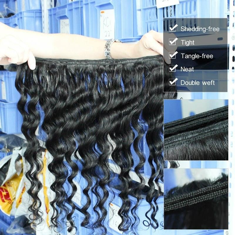 Wholesale Brazilian Virgin Hair  Loose Wave 6A Grade 100% Human Hair Weaving 3