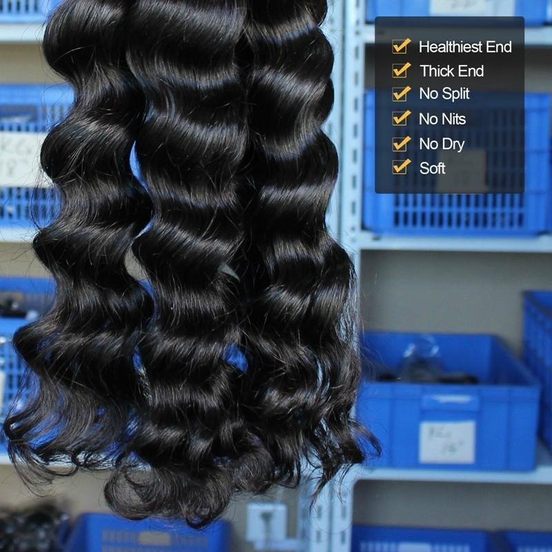 Wholesale Brazilian Virgin Hair  Loose Wave 6A Grade 100% Human Hair Weaving 4
