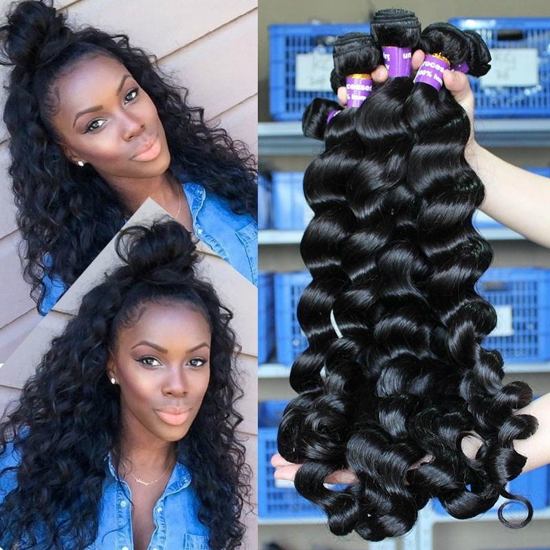 Wholesale Brazilian Virgin Hair  Loose Wave 6A Grade 100% Human Hair Weaving