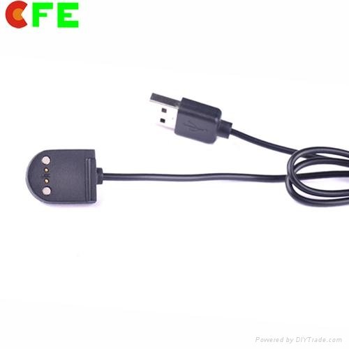 2pin magnetic cable connector for wearable smart watch and bluetooth 