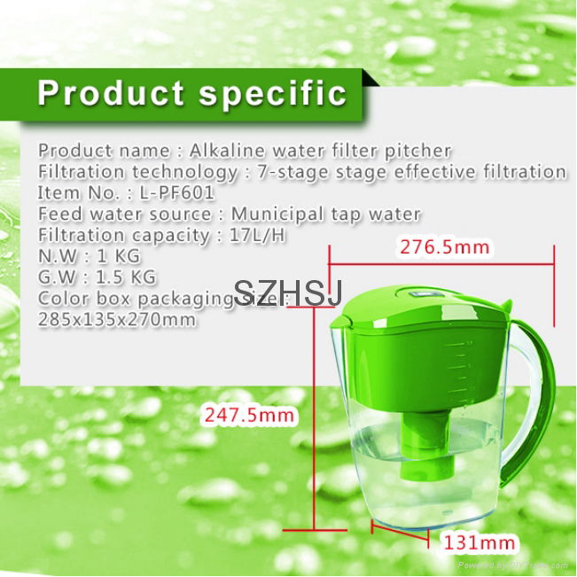 Alkaline Water Filter Pitcher/ jug 5