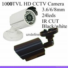  1000tvl 1/3" cmos with 24led IR 25 meter Waterproof  indoor/outdo cctv camera