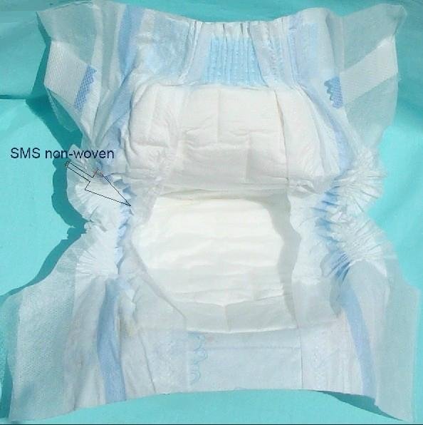 Hydrophobic leg cuff nonwoven SMS nonwoven for diaper and sanitary napkin 4