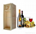 Cheap pine wooden wine boxes handle for shipping and gift