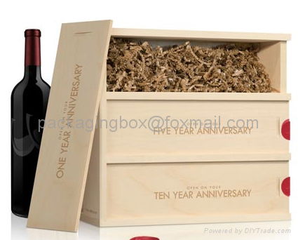 Cheap pine wooden wine boxes handle for shipping and gift 2