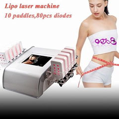 10 pads 650nm Lipo laser slimming machine with 80 diodes