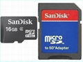 Sandisk 16GB microSD micro SD SDHC Class 4 SD Adapter 2