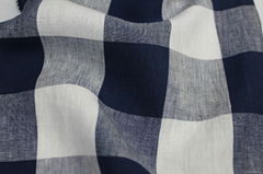 big check  linen dressmaking fabric