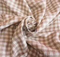 100% linen plaid/check fabric