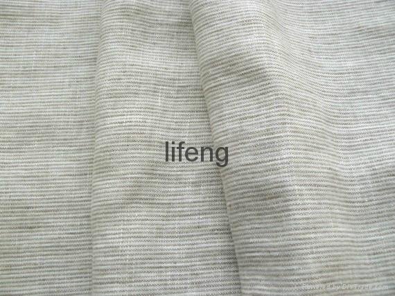 2016 new design China supplier linen fabric with small stripe design