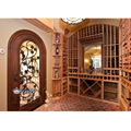 欧式红酒柜 不锈钢红酒架子展示架 复古酒窖嵌入式恒湿恒温酒柜