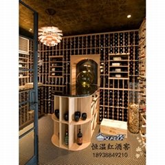廠家供應紅橡木純實木酒窖紅酒收納展示餐廳櫃可按尺寸制定