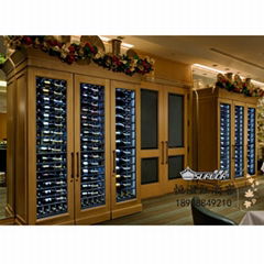 私人高端場所專用實木恆溫紅酒櫃 紅橡木酒架 KTV酒吧酒莊