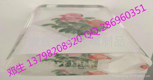 广东俊辰亚克力无缝热压湘绣牡丹花纪念收藏品 3