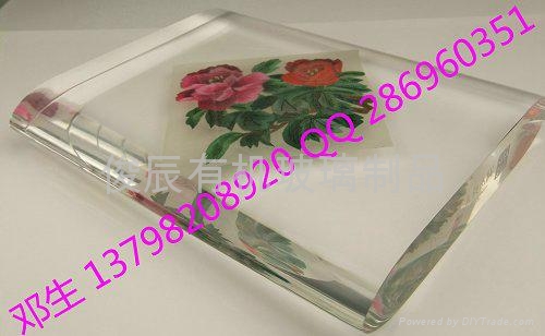 广东俊辰亚克力无缝热压湘绣牡丹花纪念收藏品 4