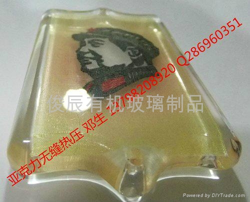 广东俊辰亚克力无缝热压湘绣牡丹花纪念收藏品 5