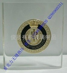 广东俊辰有机玻璃亚克力圆形纪念币无缝热压收藏品
