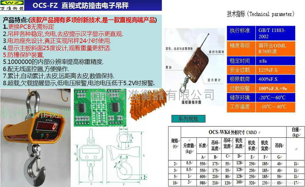 萬准衡器防撞吊秤OCS-FZ