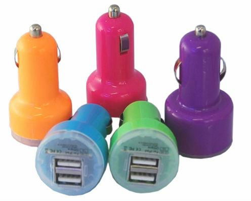 Colorful Mini USB Car Charger Adapter for Mobile Cell Phone mp3/MP4 3
