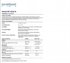 Purell PE 3020 D 医疗医用LDPE 环氧乙烷灭菌级 BASELL