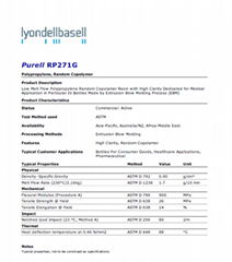 可高压灭菌 医疗用PP RP271G PURELL透明PP树脂挤出吹塑 薄膜和注塑成型