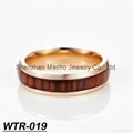 latest rose gold ring designs santos rose wood inlay tungsten engagement ring 1