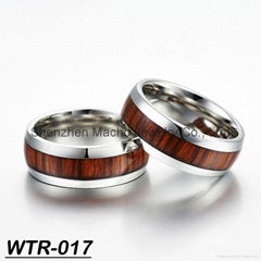 Santos Rose Wood inlay tungsten wedding ring finger ring for sale